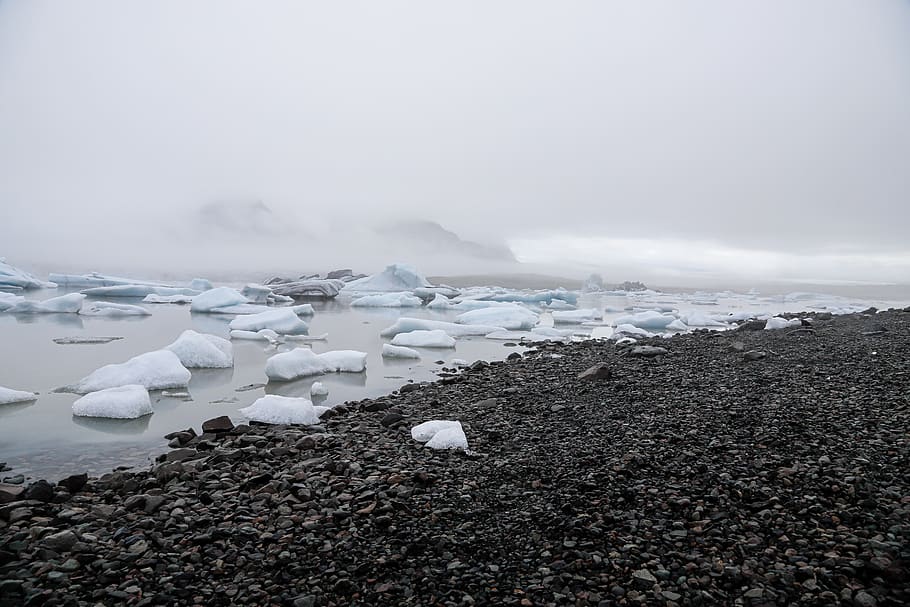 A photograph of an ice floe.